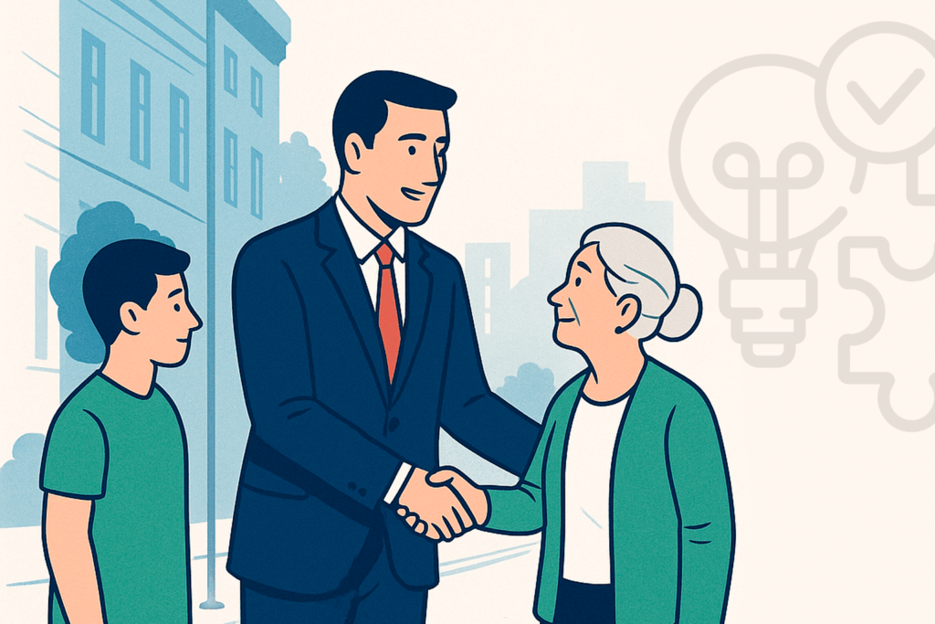 Ilustração Vereador, Senhora e Adolescente